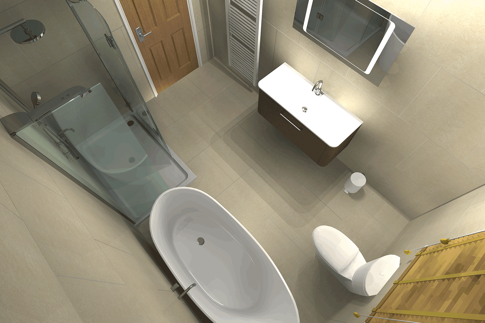 Family bathroom design render