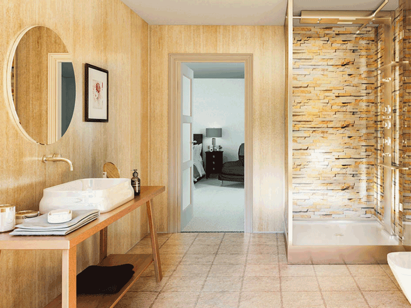 Multipanel economy aruban sand panelled bathroom