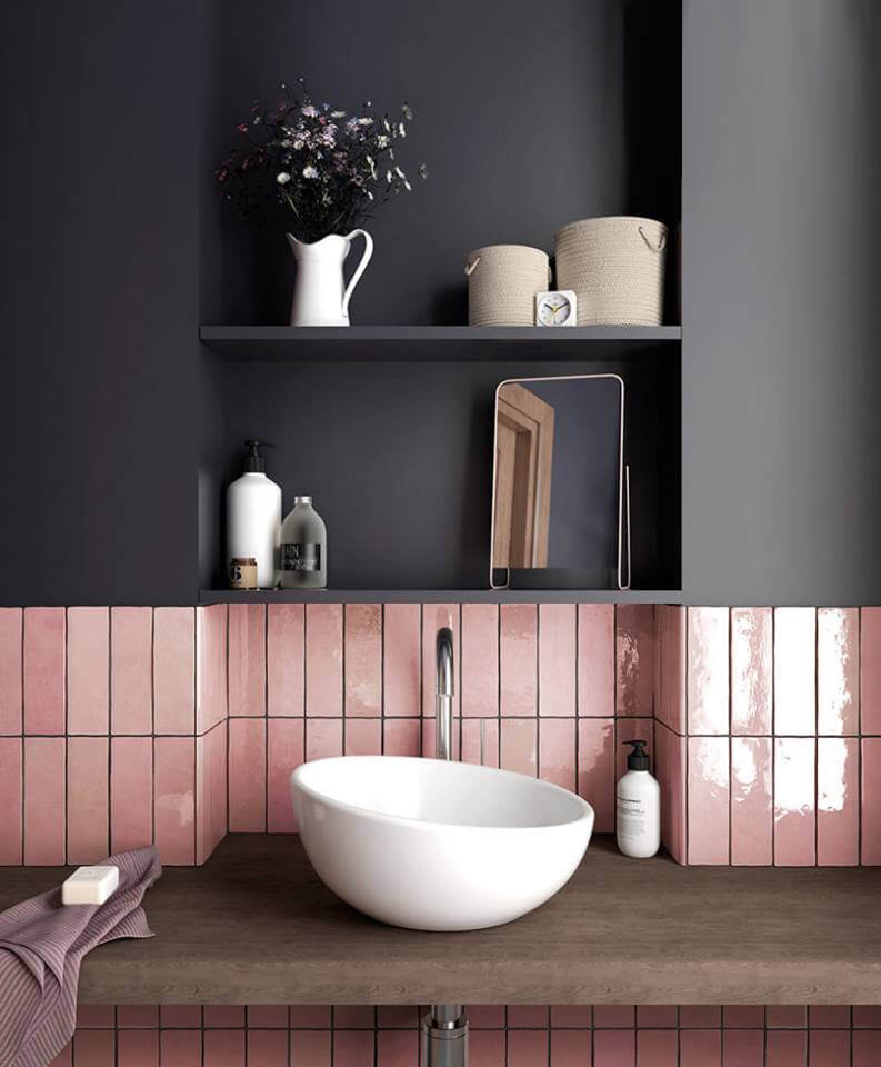 Pink Rose Mallow Tiles from Halo Tiles 